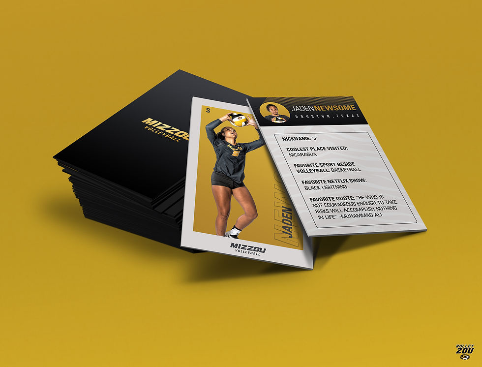 Jaden Newsome of Mizzou Volleyball trading card