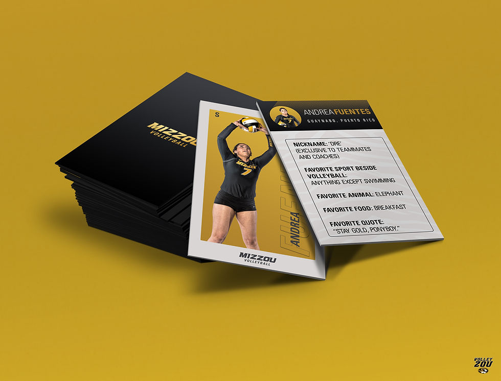 Andrea Fuentes of Mizzou Volleyball trading card