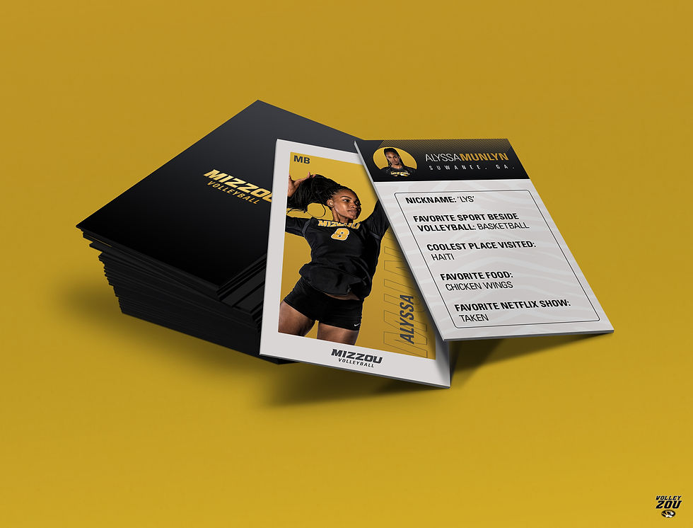 Alyssa Munlyn of Mizzou Volleyball trading card