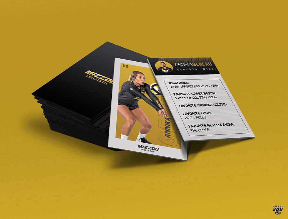 Annika Gereau of Mizzou Volleyball trading card