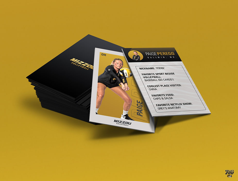 Paige Perego of Mizzou Volleyball trading card