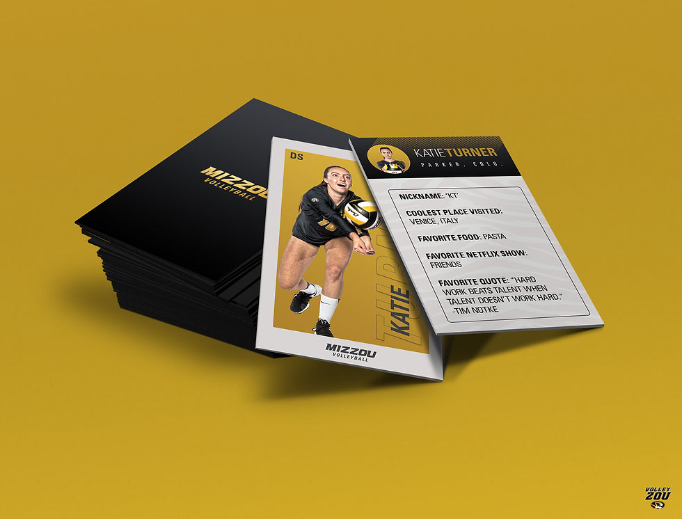 Katie Turner of Mizzou Volleyball trading card