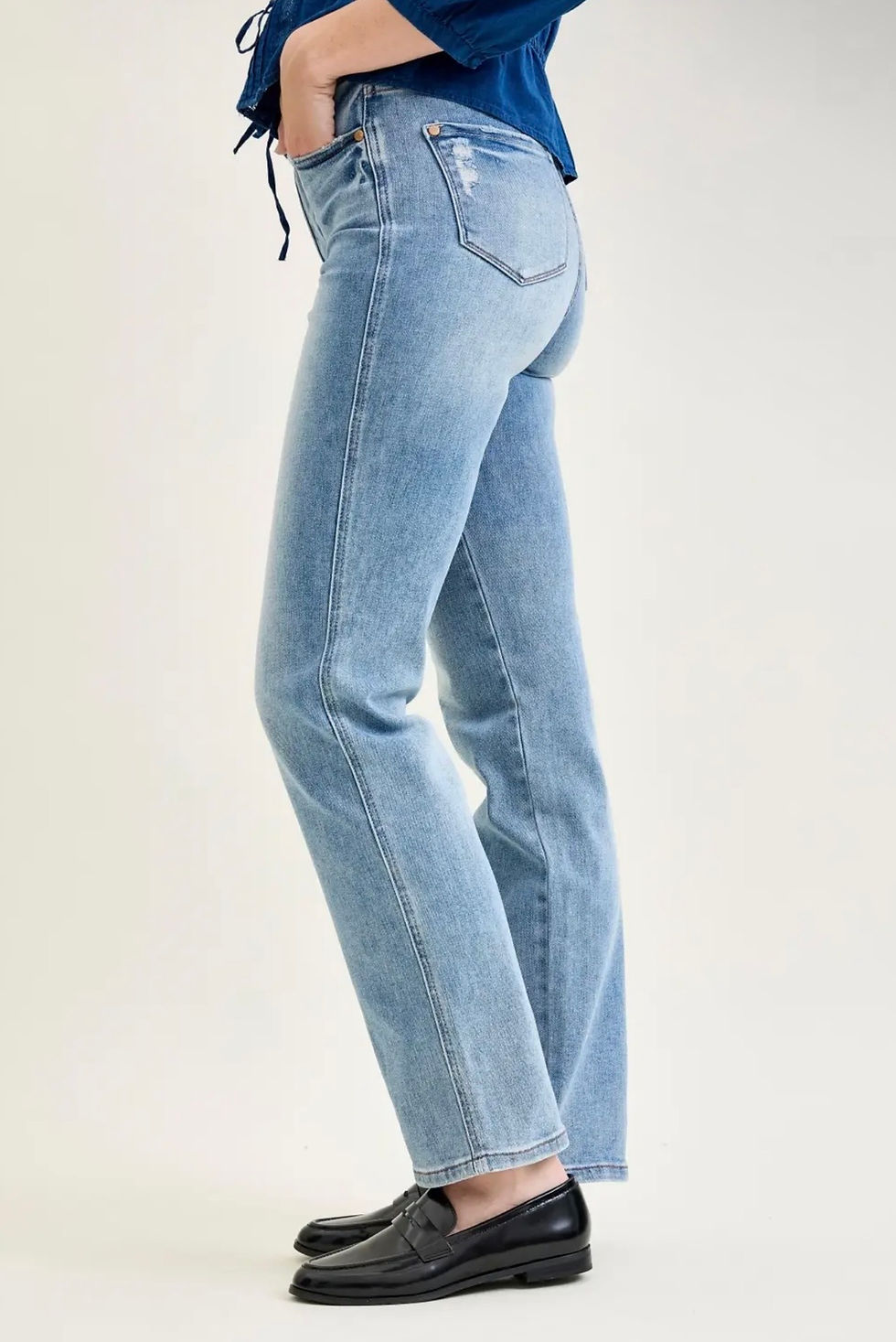 Thumbnail: Judy Blue High-Waist Tummy Control Contrast Wash Straight Jeans