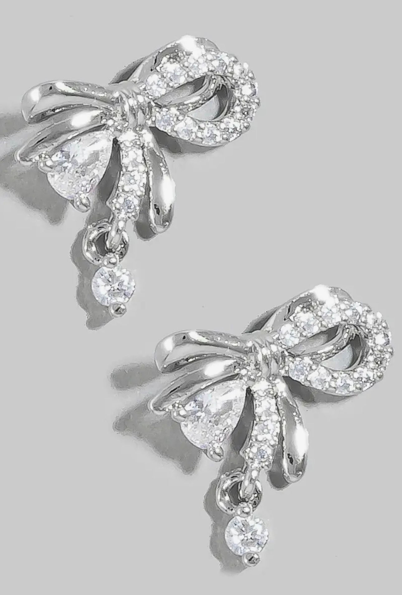 Liora Bow Crystal Drop Earrings