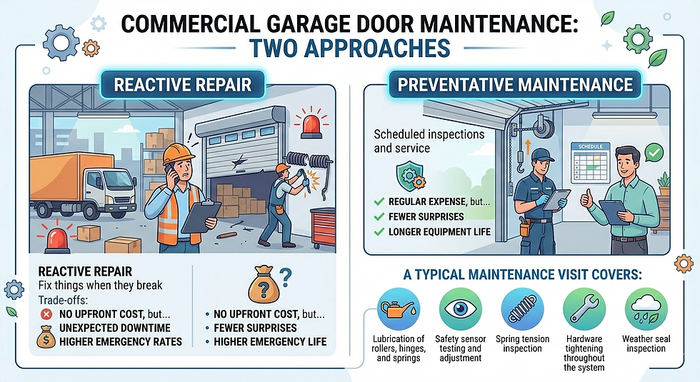 commercial garage door maintenance two approaches