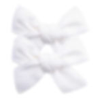 White Linen Hair Bow Clips