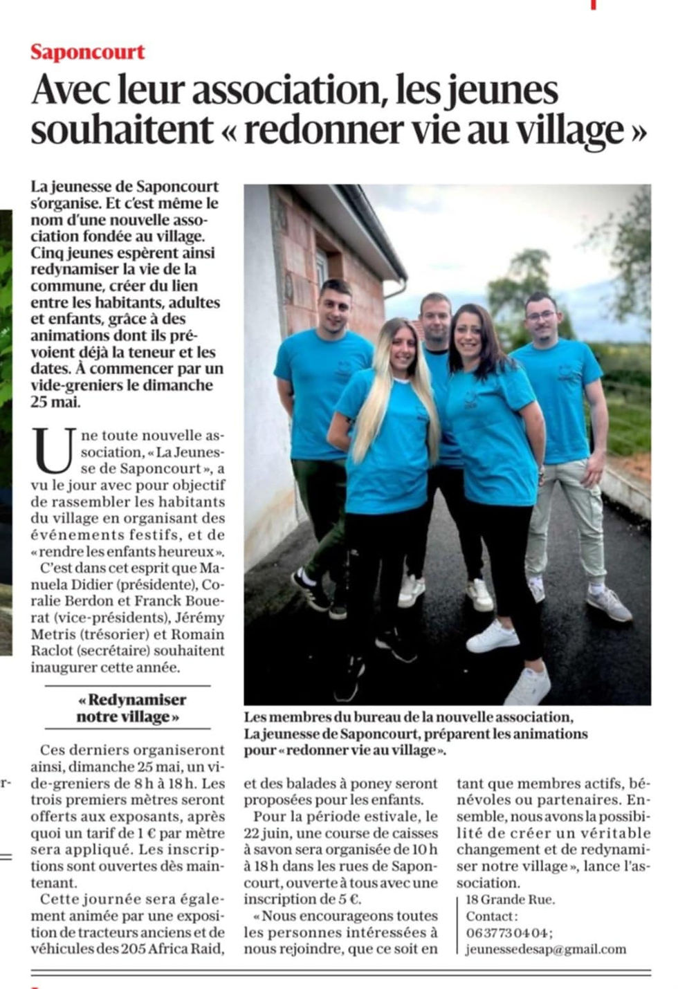 article dans le journal