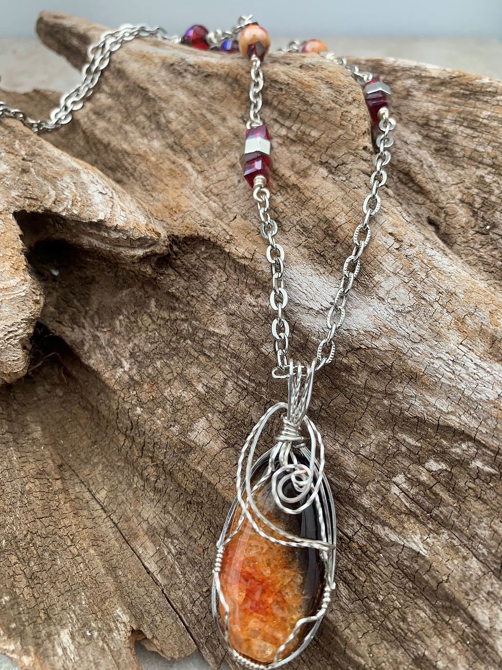 Thumbnail: Carnelian Agate Pendant Necklace