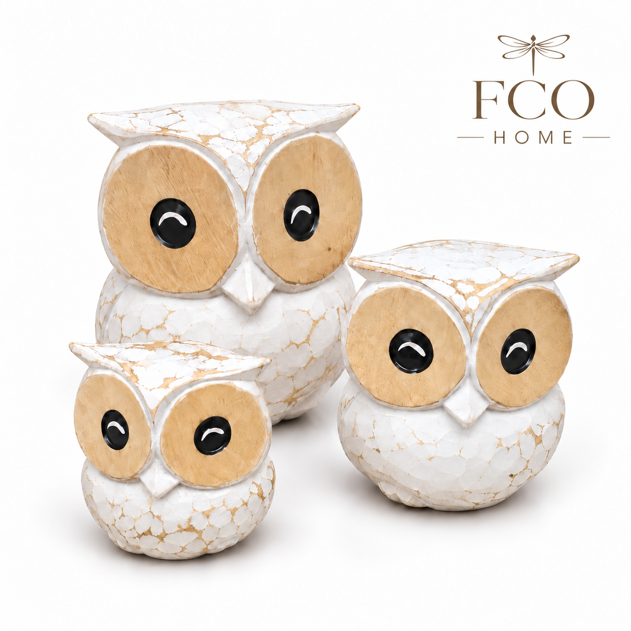 Conjunto Decorativo Três Corujas