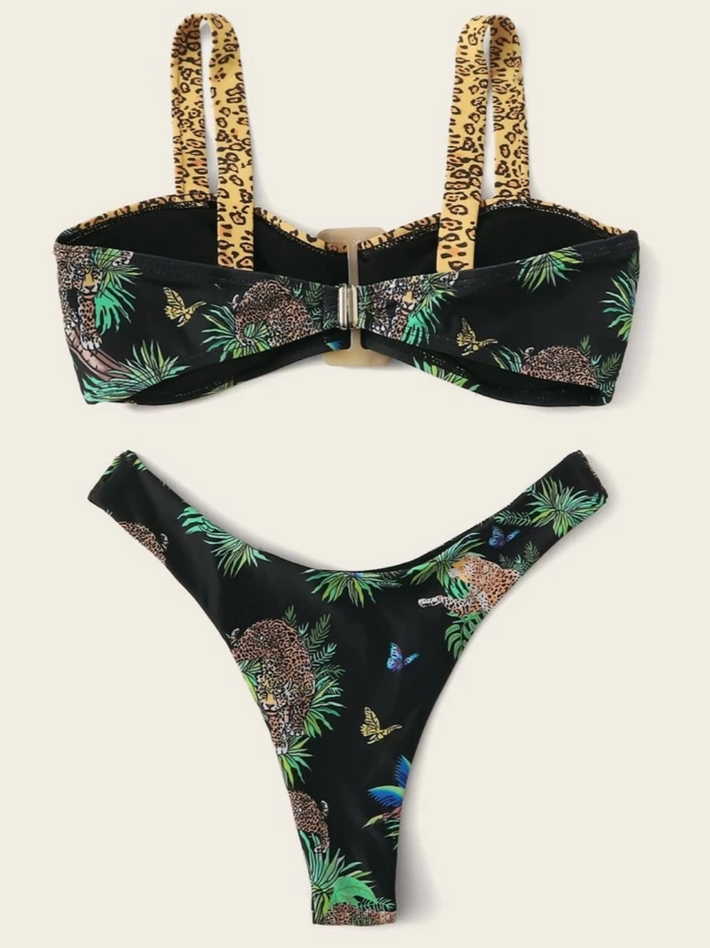 palm random print bikini set