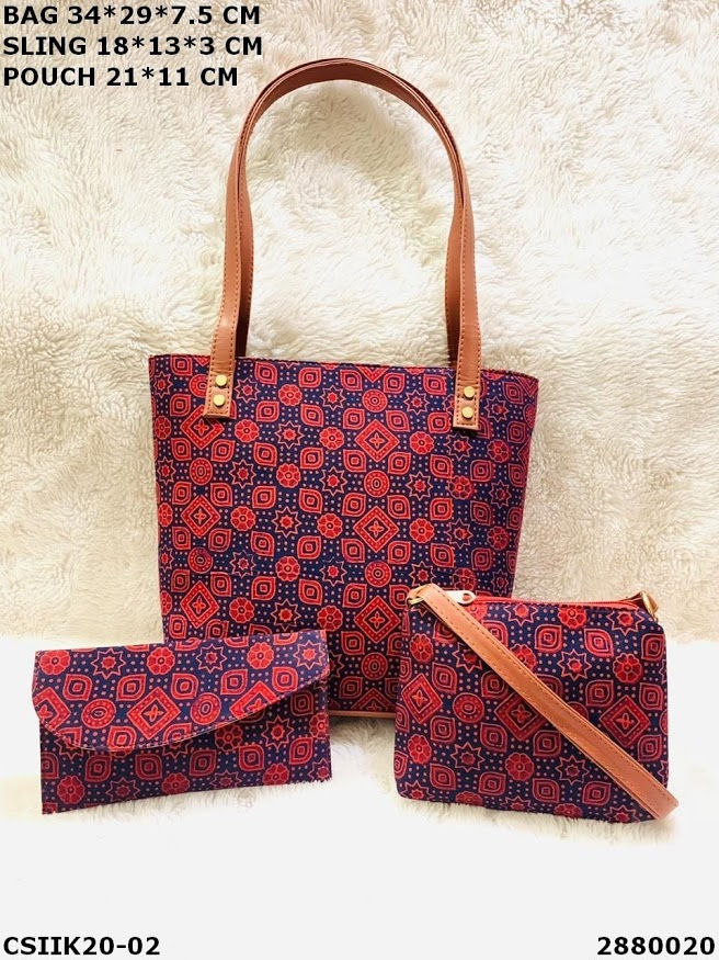 Thumbnail: 3 Printed cloth Bags COMBO