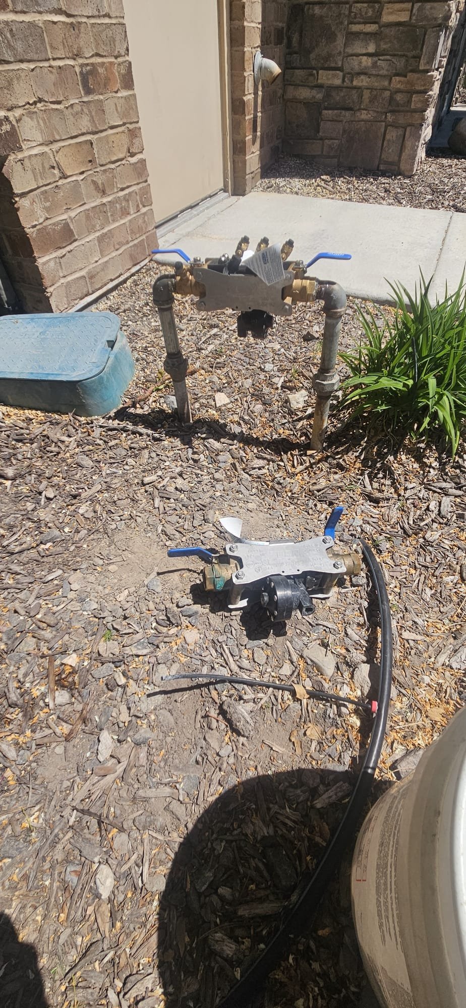 Image showcasing a resilient business building standing strong after a storm, surrounded by businesses that have been damaged, but also displaying a price tag to convey affordability in recovery.