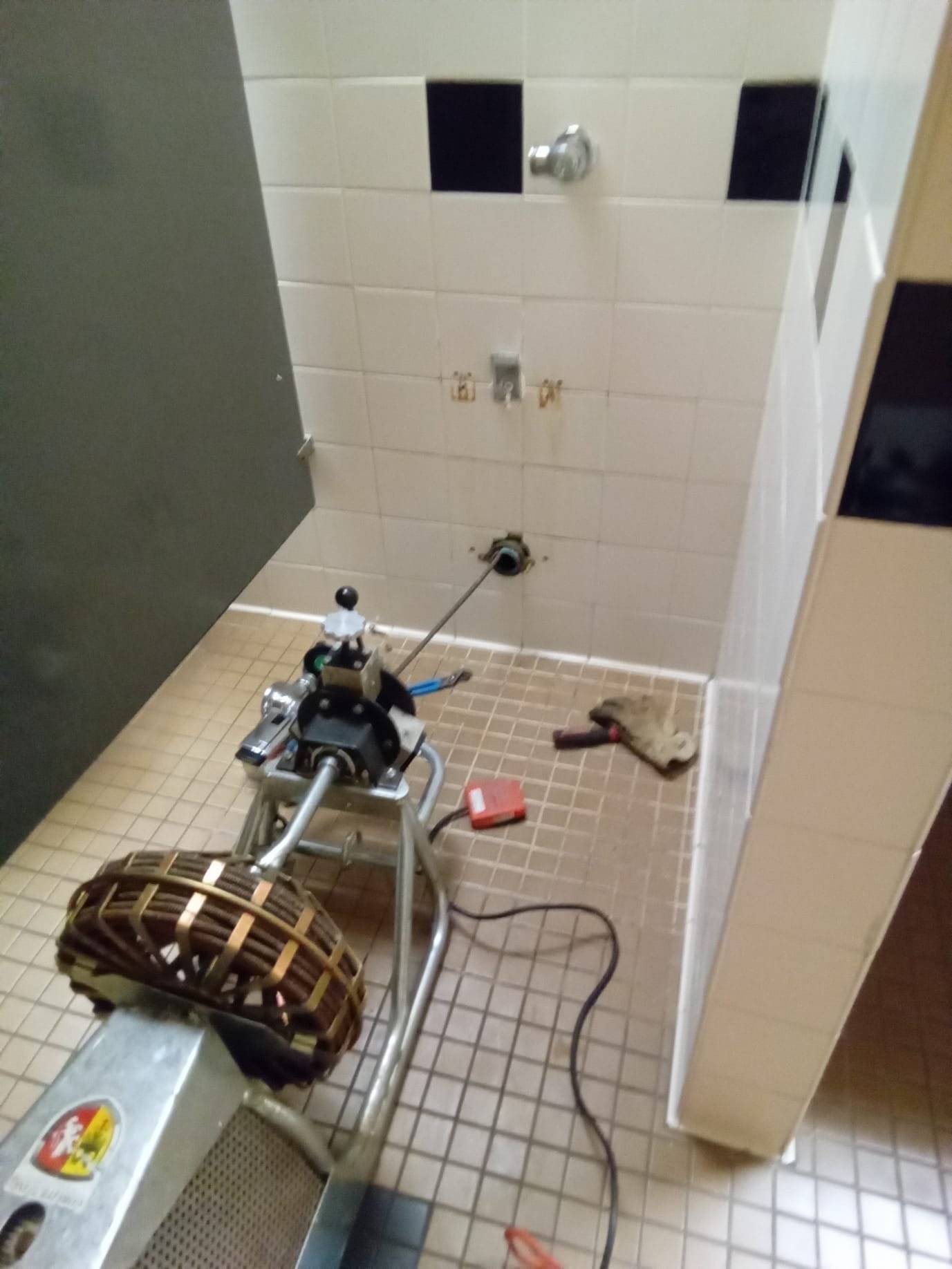 Bright, clean laundry room after mold remediation in adjacent bathroom, eliminating musty smells. Focus on fresh paint, new caulk, and visibly mold-free surfaces, suggesting a healthy, recovered space.