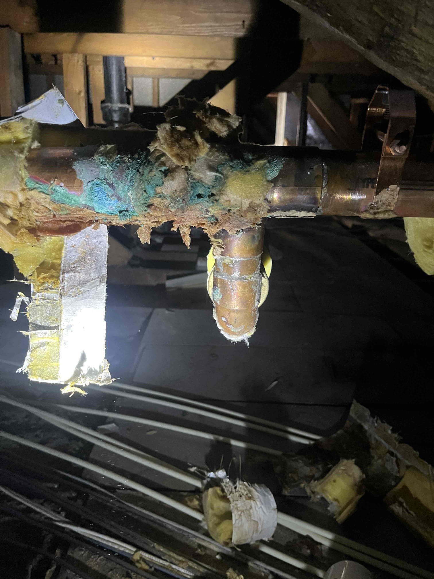 Repaired ceiling, pristine white, free of water stains and mold. Smooth, flawless finish showcasing expert repair and the effectiveness of mold prevention spray.