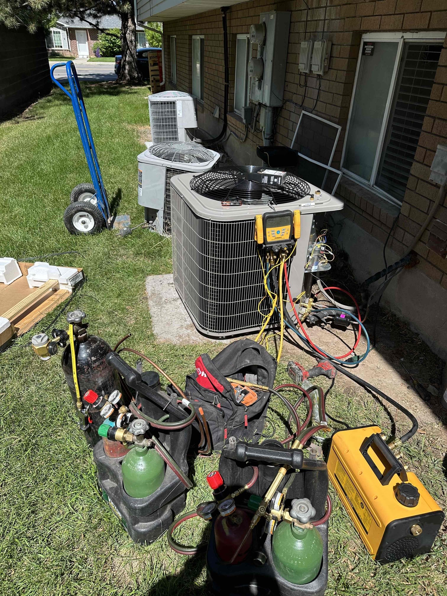 Clean, dry basement with fresh air and sunlight, highlighting the benefits of odor removal after a storm. Anode rod displayed separately, showing preventative maintenance for water heater longevity. Text overlay: "Basement Storm & Disaster Odor Removal: Repair & Pricing."
