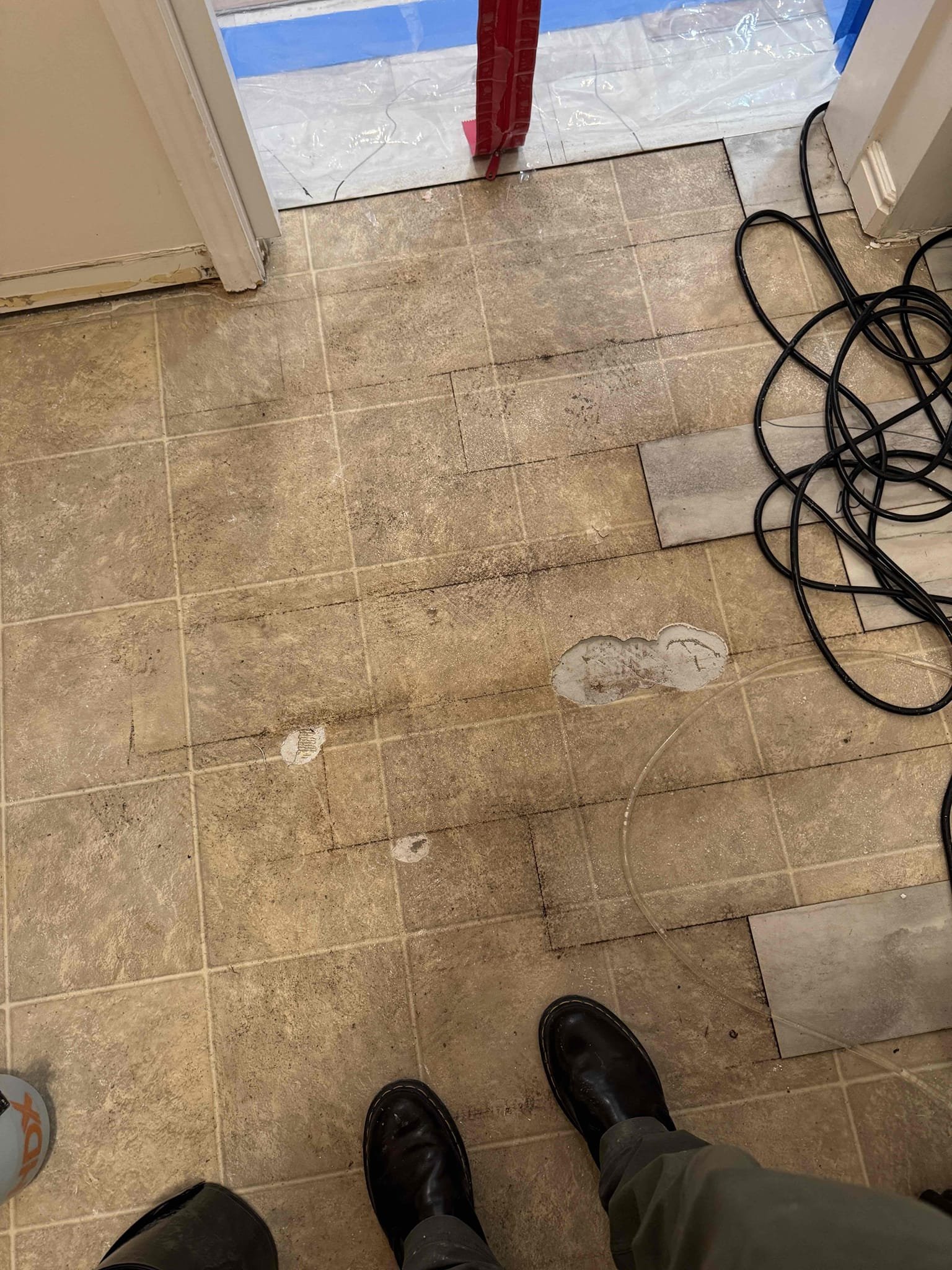 Image shows a Nest thermostat connected with a C wire adapter, illustrating a simple 4-wire setup. The clean wiring suggests easy installation and improved system reliability, subtly implying fire safety benefits compared to potentially overloaded or improperly wired systems, and peace of mind for insured fire restoration.