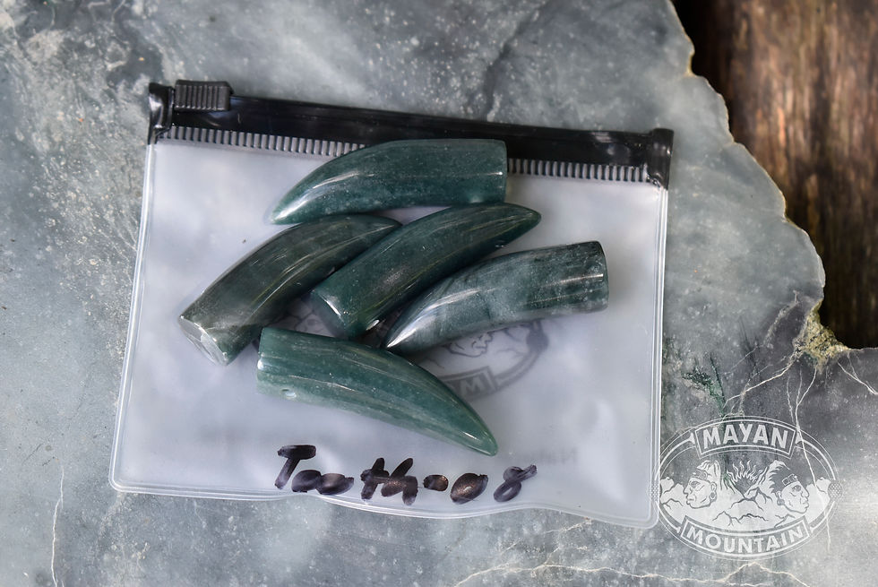 Thumbnail: MAYAN JAGUAR FANG Necklace Pendants Guatemalan Jadeite Jade Made in El Salvador