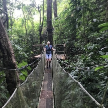 Momasita crossing a bridge