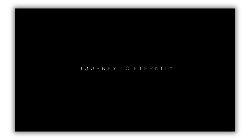 Journey to Eternity title in muted gold lettering against black.