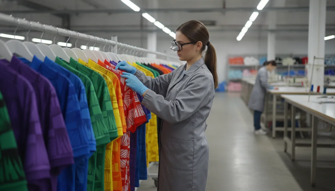 Uniform production quality check during a team uniform ordering timeline