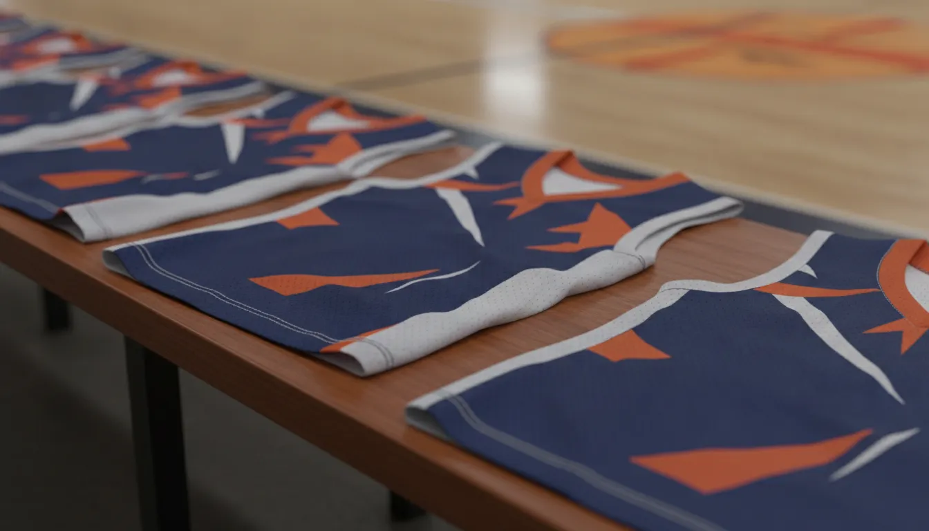 Custom basketball jerseys and shorts arranged for team order planning