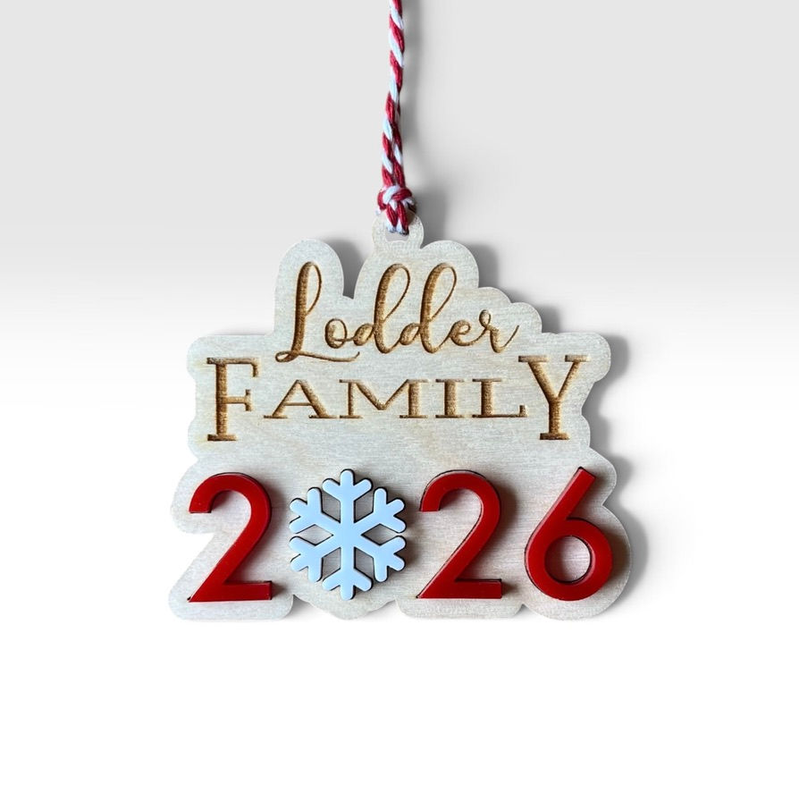Personalized Family Name Christmas Ornament