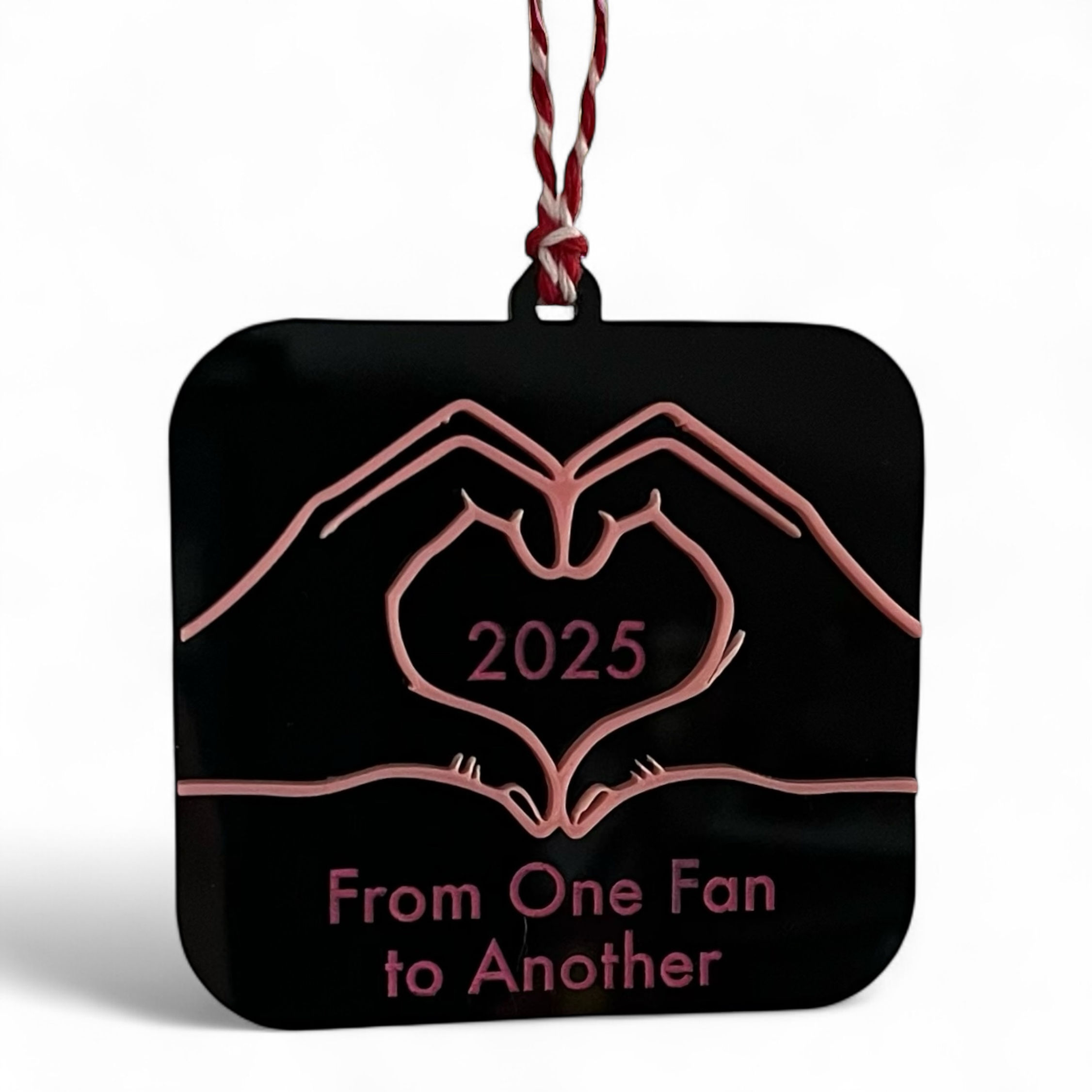 From one fan to another - heart hands ornament