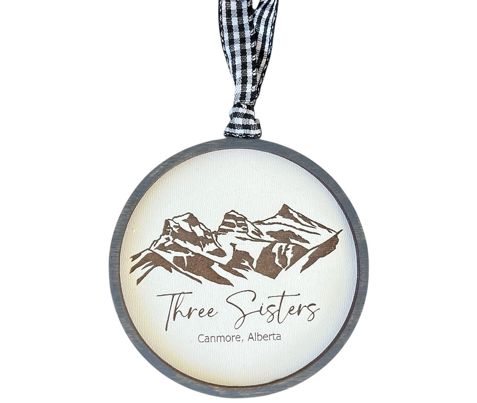 Three Sisters mountain ornament inspired by Canmore, Alberta