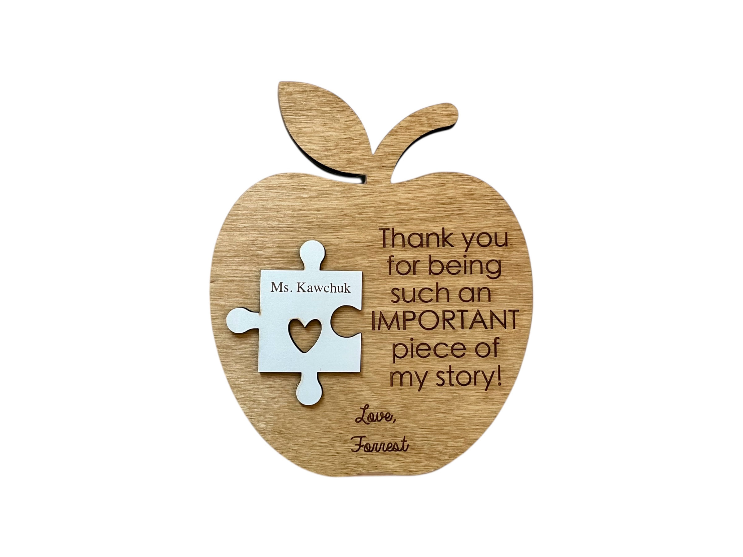 Teacher's Apple (with puzzle piece)