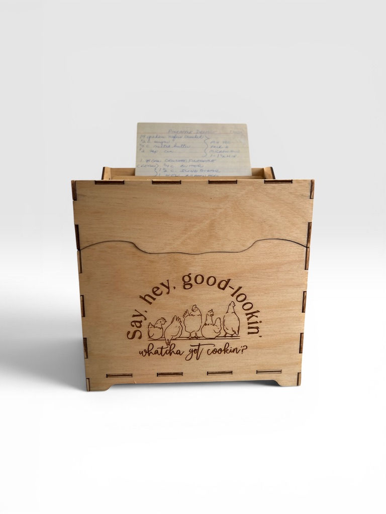 Personalized Engraved Recipe Card Box