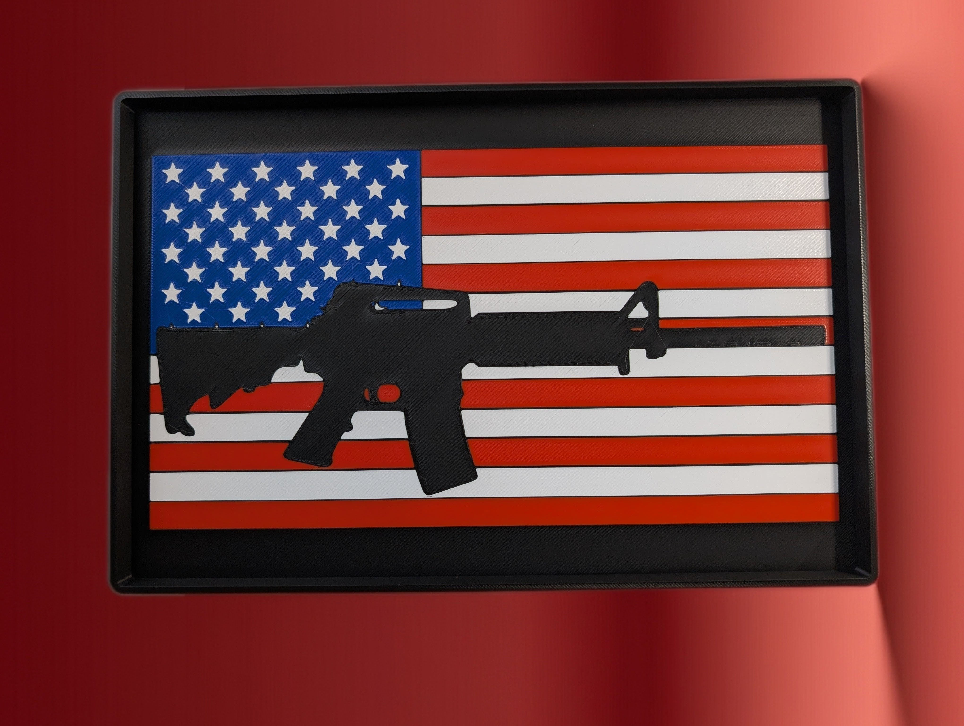 AMERICAN FLAG WITH AR DUMP TRAY