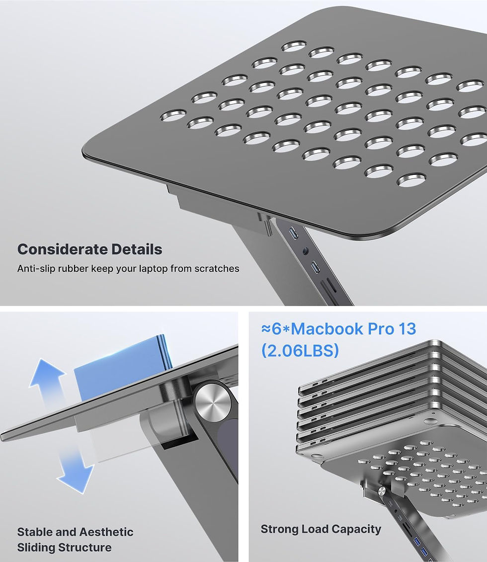 Thumbnail: Adjustable laptop stand with 8-in-1 USB-C Hub