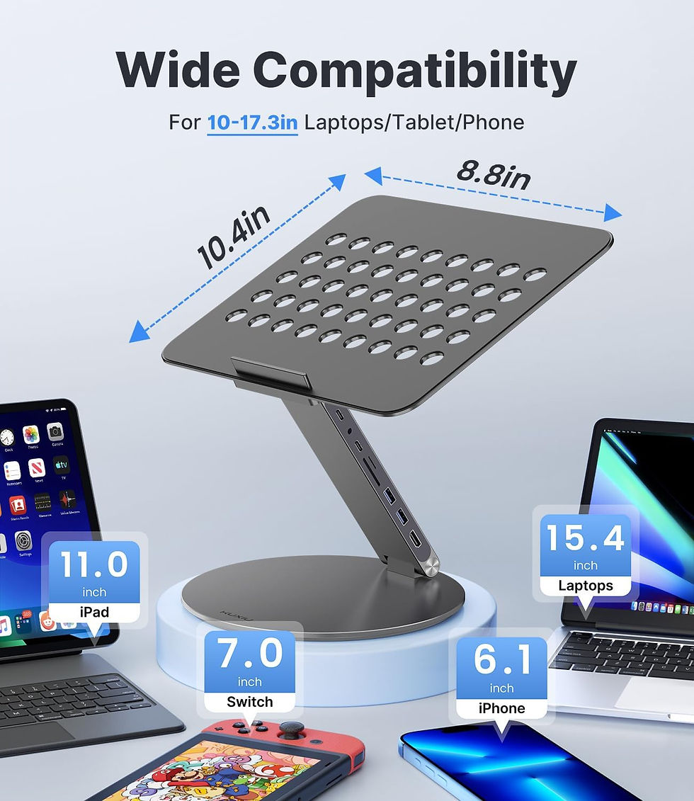 Thumbnail: Adjustable laptop stand with 8-in-1 USB-C Hub