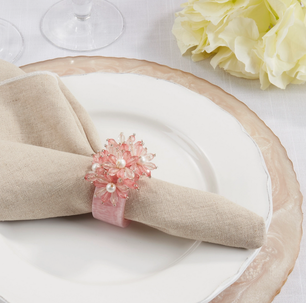 Thumbnail: Beaded Petal Delight Resin Napkin Ring