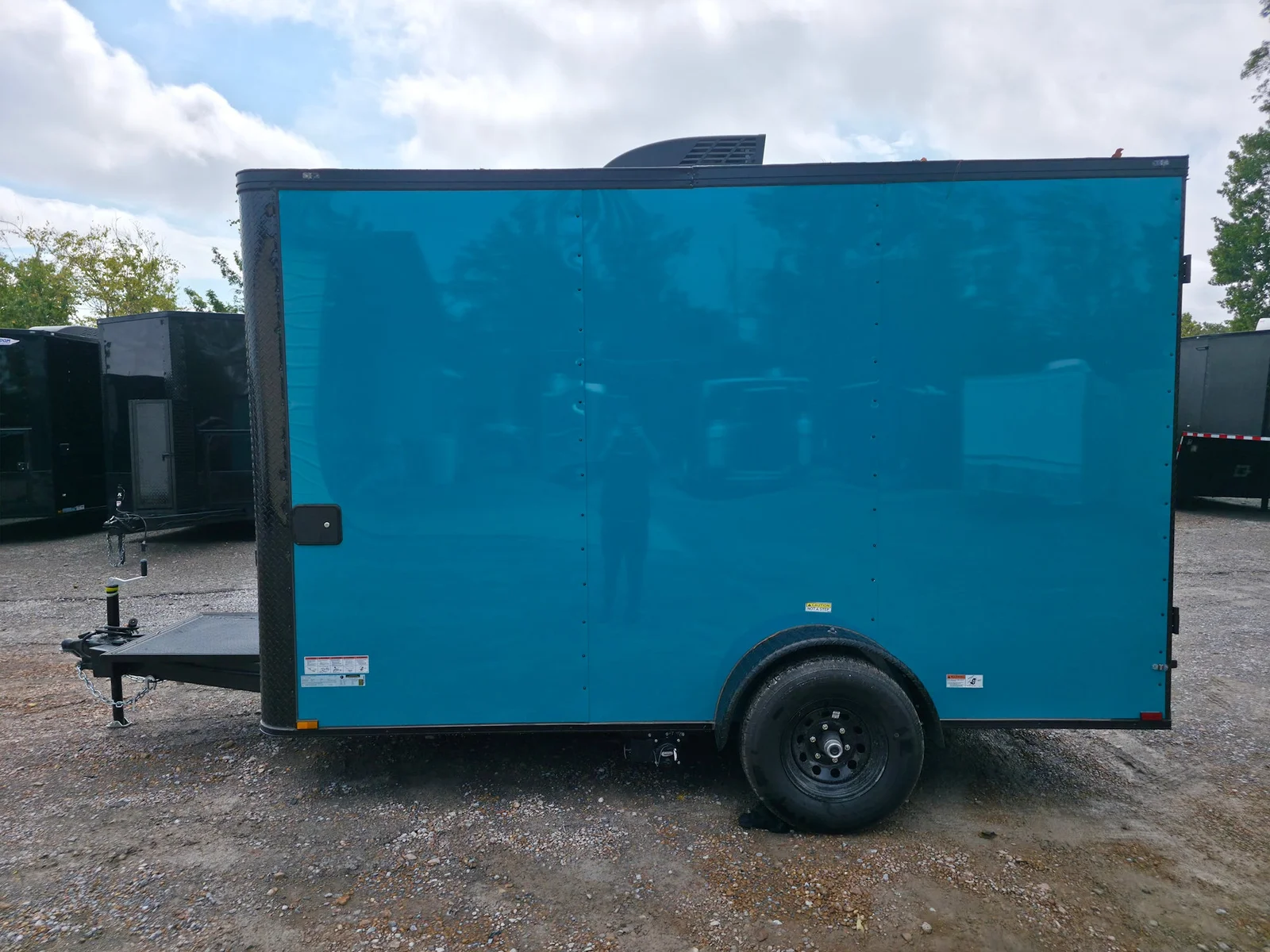 2026 Empire Trailers 7 x 12 Water Blue Flat Front Concession Catering Trailer kitchen trailers for sale — photo 3 of 11 | Prime Trail Trailers