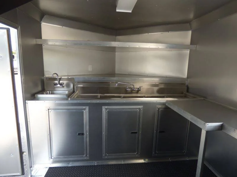 2026 Empire Trailers 8.5 x 20 White BBQ Smoker Porch Catering Trailer kitchen trailers for sale — photo 5 of 13 | Prime Trail Trailers