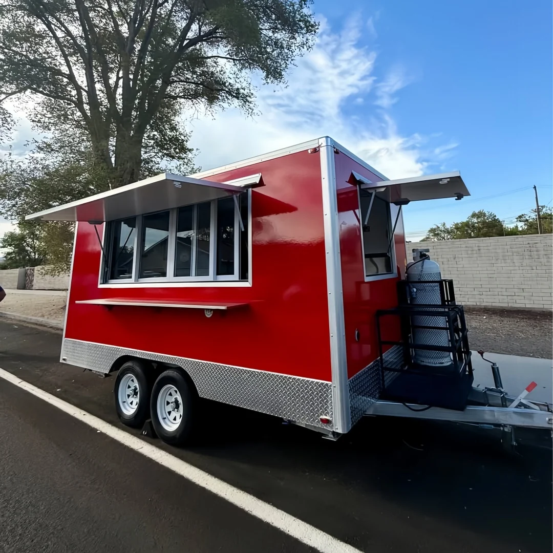 2026 Empire Trailers Bright Red Square Food Trailer - High Visibility Mobile Kitchen (Dual Axle) Kitchen Trailers — image 1 2026 Empire Trailers Bright Red Square Food Trailer - High Visibility Mobile Kitchen (Dual Axle) kitchen trailers for sale — photo 1 of 1 | Prime Trail Trailers