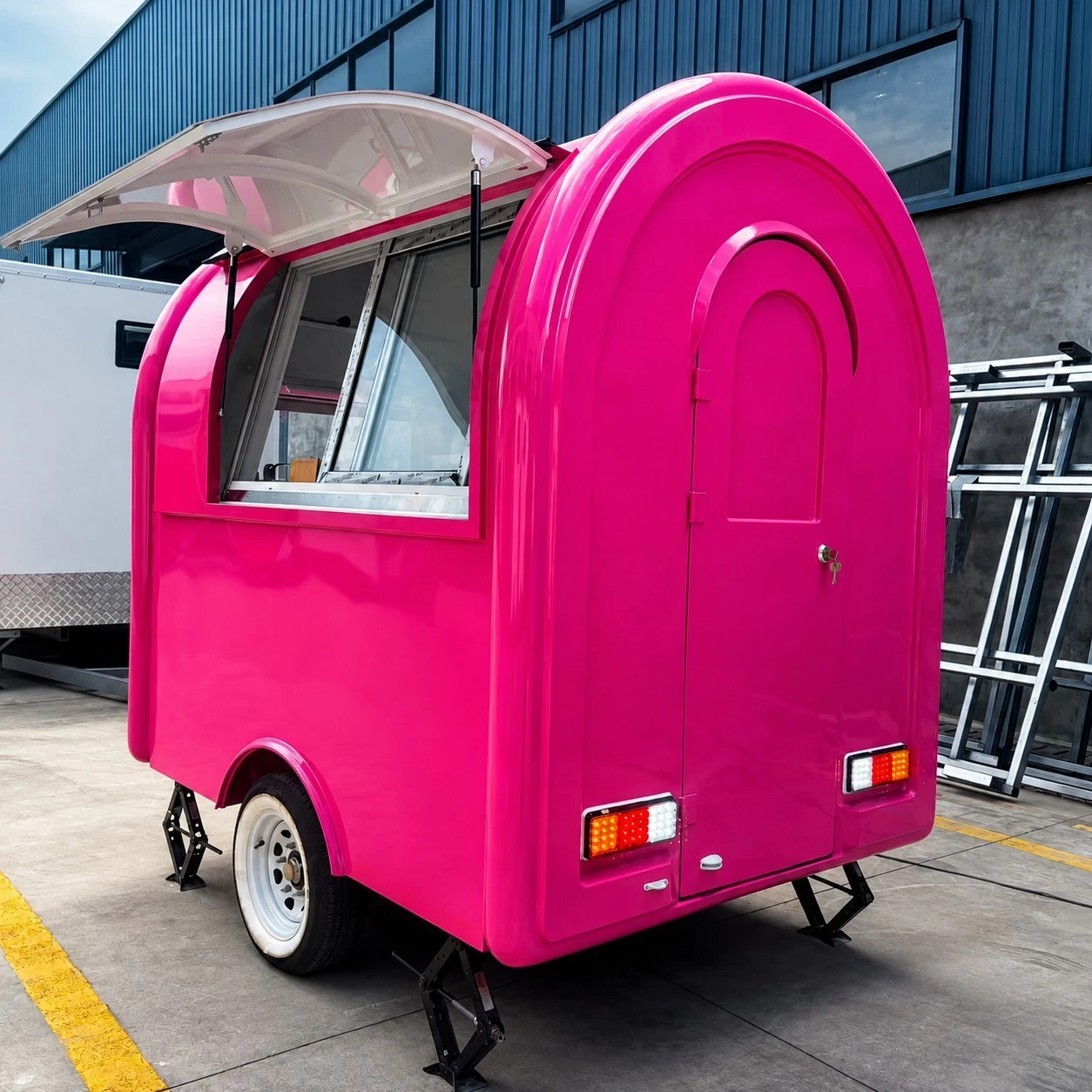 2026 Empire Trailers Pink Mobile Catering Food Trailer Single Axle Dual Serving Hatch Coffee kitchen trailers for sale — photo 9 of 9 | Prime Trail Trailers