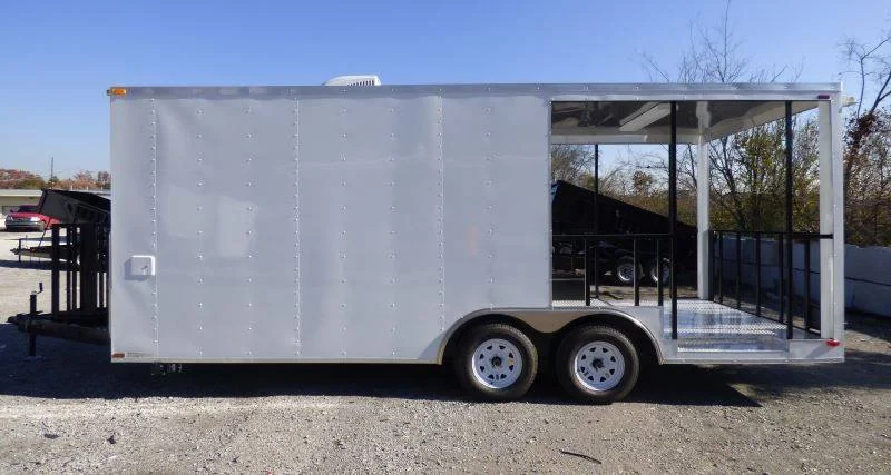 2026 Empire Trailers 8.5 x 20 White BBQ Smoker Porch Catering Trailer kitchen trailers for sale — photo 2 of 13 | Prime Trail Trailers