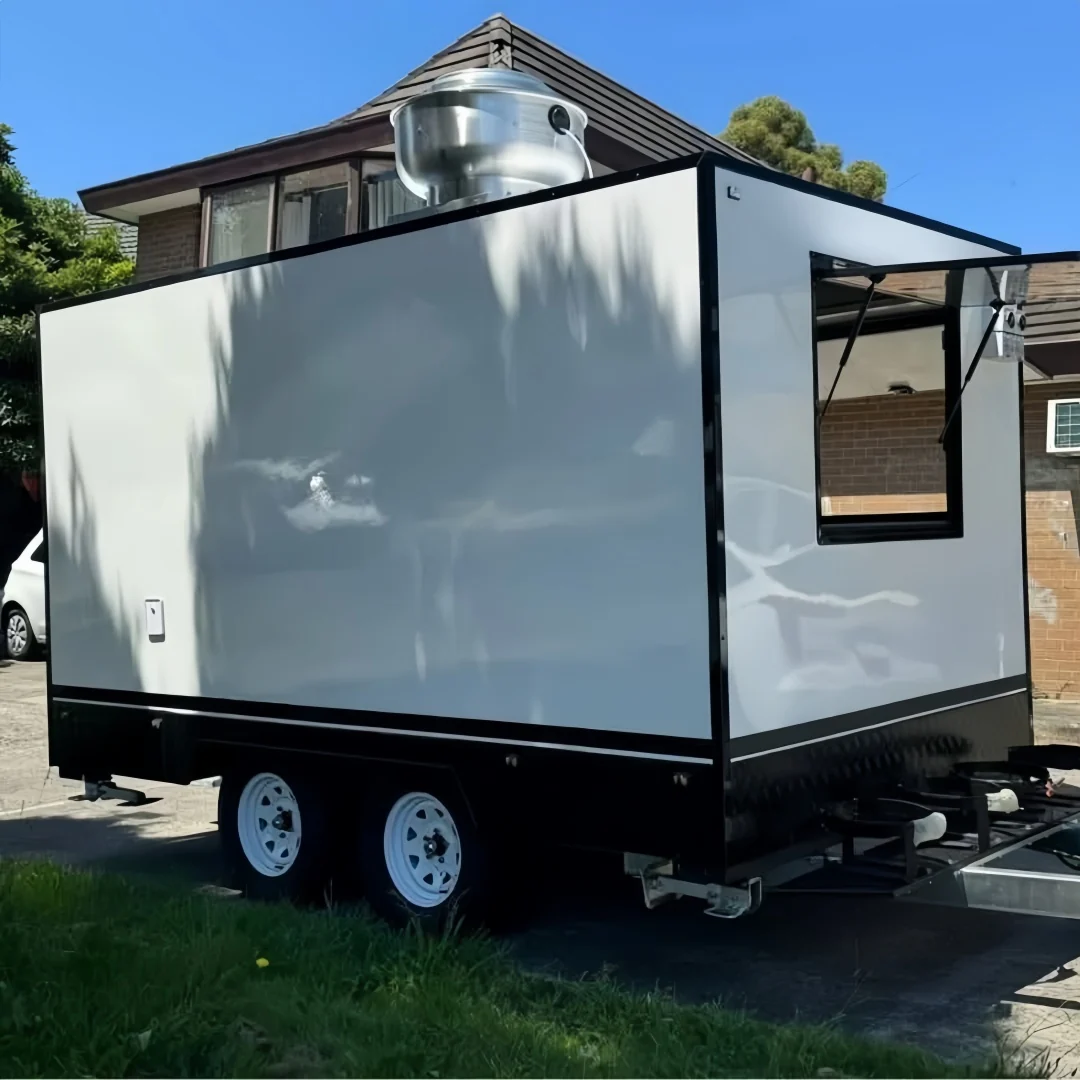 2026 Empire Trailers Modern White & Black Square Food Trailer 4m Box Style Mobile Kitchen Dual Axle kitchen trailers for sale — photo 5 of 6 | Prime Trail Trailers