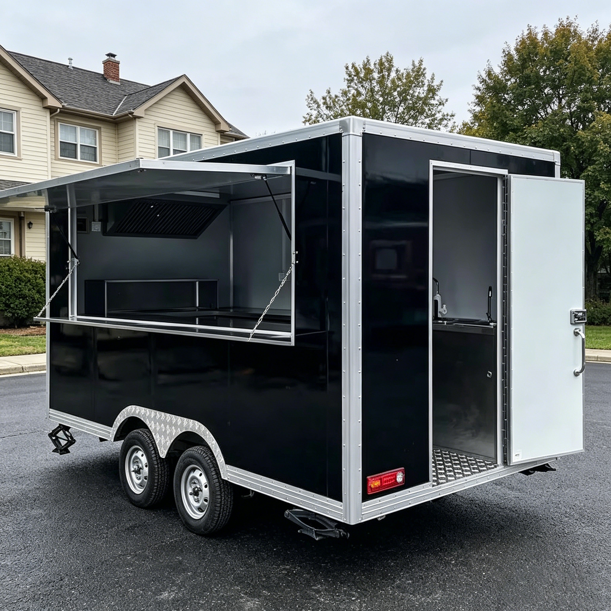 2026 Empire Trailers Stainless Steel Frame Street Food Trailer for Coffee Van Catering Cart Burgers Kitchen Trailers — image 1 2026 Empire Trailers Stainless Steel Frame Street Food Trailer for Coffee Van Catering Cart Burgers kitchen trailers for sale — photo 1 of 1 | Prime Trail Trailers