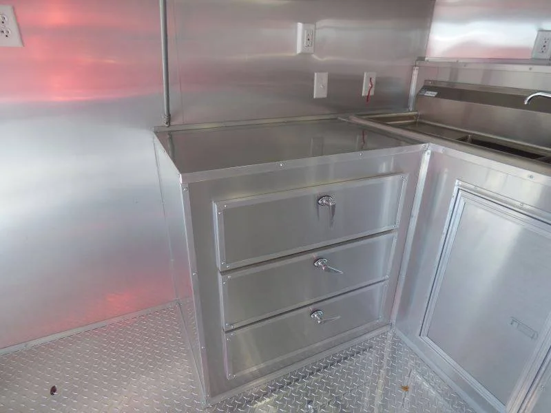 2026 Empire Trailers 8.5 x 20 White BBQ Smoker Porch Catering Trailer kitchen trailers for sale — photo 8 of 13 | Prime Trail Trailers