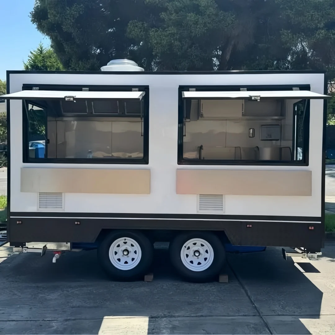 2026 Empire Trailers Modern White & Black Square Food Trailer 4m Box Style Mobile Kitchen Dual Axle kitchen trailers for sale — photo 6 of 6 | Prime Trail Trailers