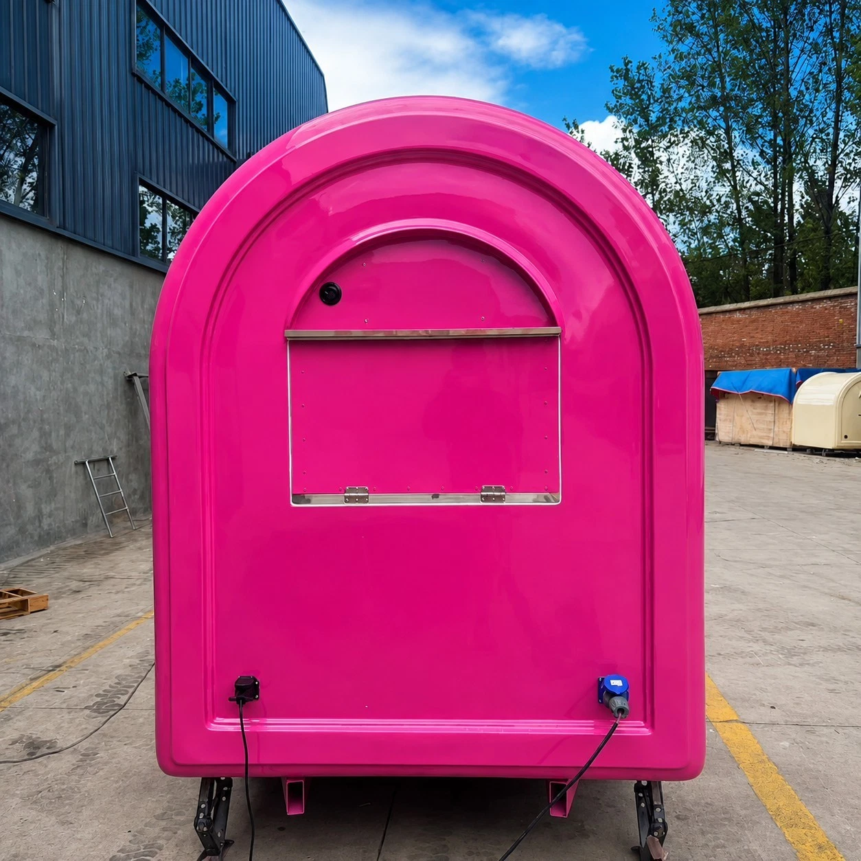 2026 Empire Trailers Pink Mobile Catering Food Trailer Single Axle Dual Serving Hatch Coffee kitchen trailers for sale — photo 8 of 9 | Prime Trail Trailers