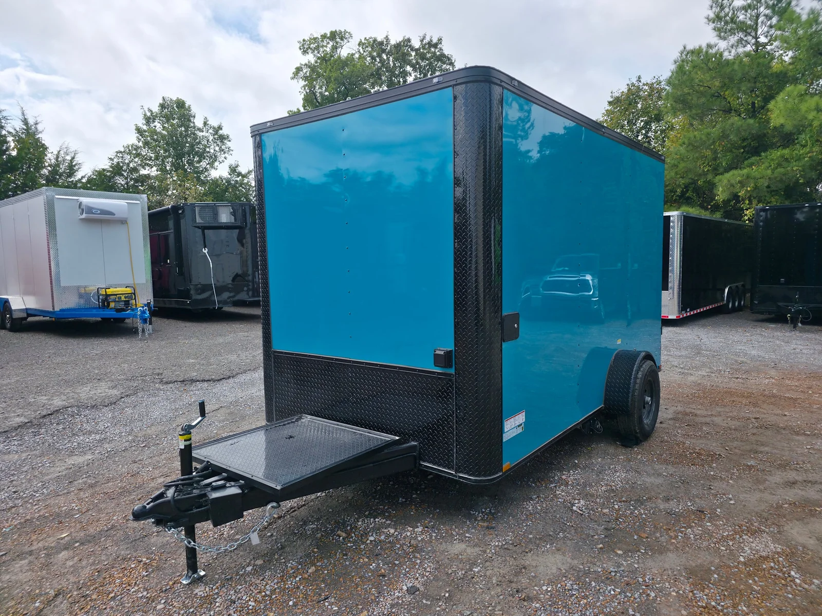 2026 Empire Trailers 7 x 12 Water Blue Flat Front Concession Catering Trailer kitchen trailers for sale — photo 2 of 11 | Prime Trail Trailers