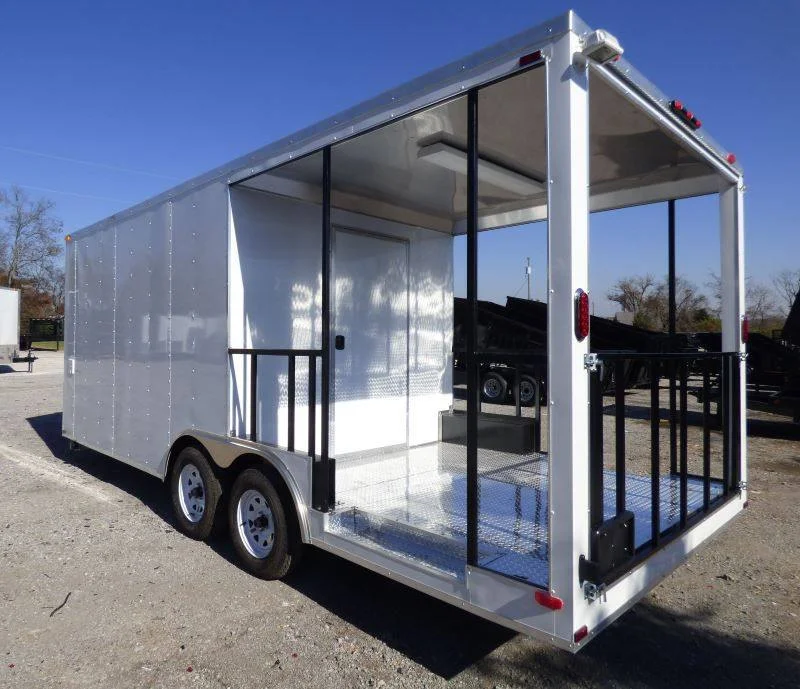 2026 Empire Trailers 8.5 x 20 White BBQ Smoker Porch Catering Trailer kitchen trailers for sale — photo 12 of 13 | Prime Trail Trailers