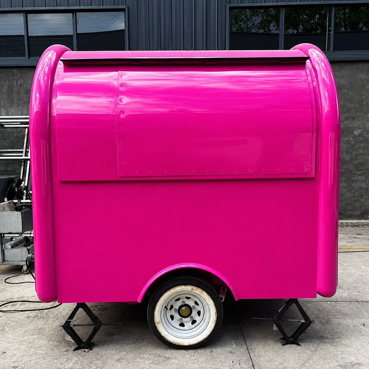 2026 Empire Trailers Pink Mobile Catering Food Trailer Single Axle Dual Serving Hatch Coffee kitchen trailers for sale — photo 3 of 9 | Prime Trail Trailers