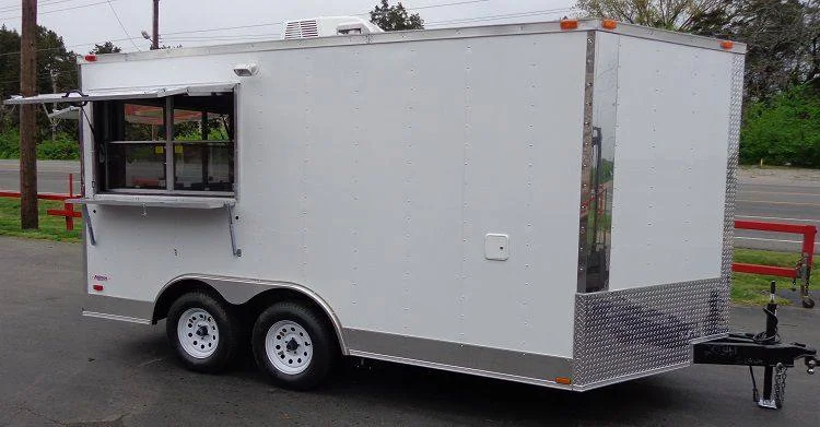 2026 Empire Trailers 8.5 x 14 White Custom Enclosed Kitchen Concession Trailer kitchen trailers for sale — photo 9 of 10 | Prime Trail Trailers