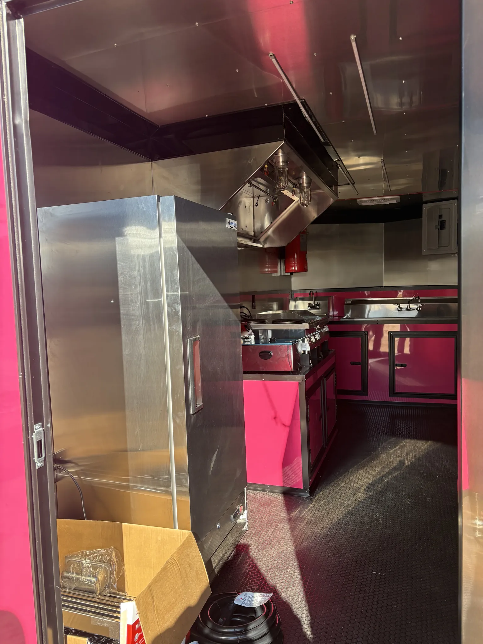 2026 Empire Trailers 7x16TA Coast to Coast Concession Trailer Pink Blackout Package kitchen trailers for sale — photo 2 of 4 | Prime Trail Trailers