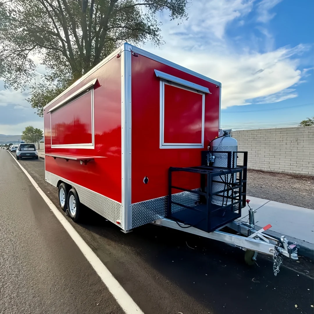 2026 Empire Trailers Bright Red Square Food Trailer - High Visibility Mobile Kitchen (Dual Axle) kitchen trailers for sale — photo 7 of 8 | Prime Trail Trailers